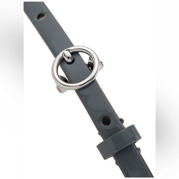 🆕 Tory Burch Authentic Miller Silver & Leather Blue Enamel Double Wrap Bracelet - Picture 7 of 12